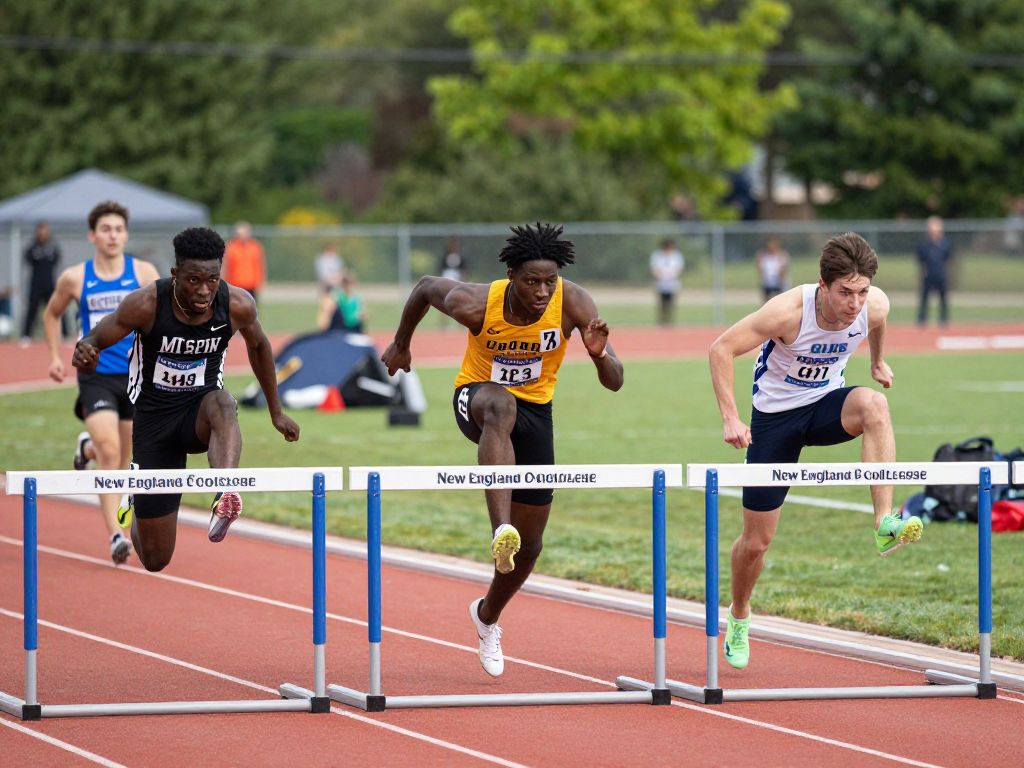 Athletes from Bates College participating in track and field competition