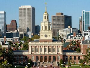 A scenic view of Beacon Hill, showcasing government buildings related to Massachusetts legislation.