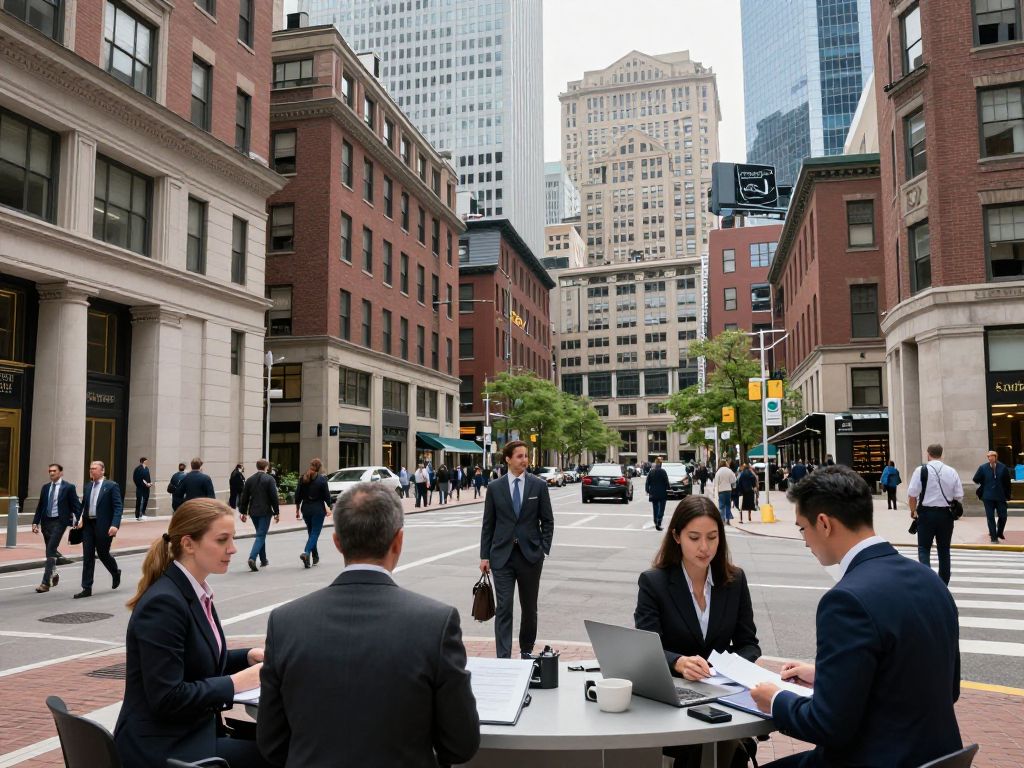 Cityscape of Boston showcasing accounting firms and professionals