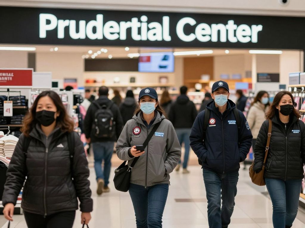 Alo store in Boston's Prudential Center, representation of retail environment and community vigilance.