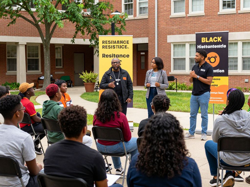 Students and faculty participating in Black History Month ceremony at Boston College