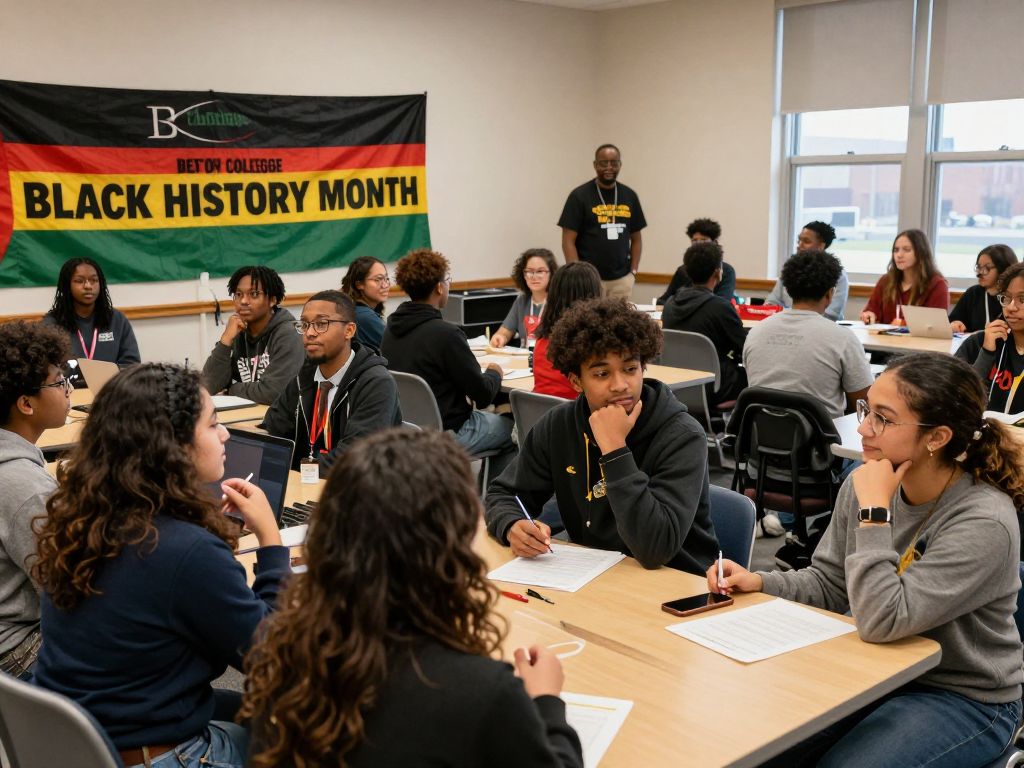 Students and faculty participating in Black History Month events at Boston College