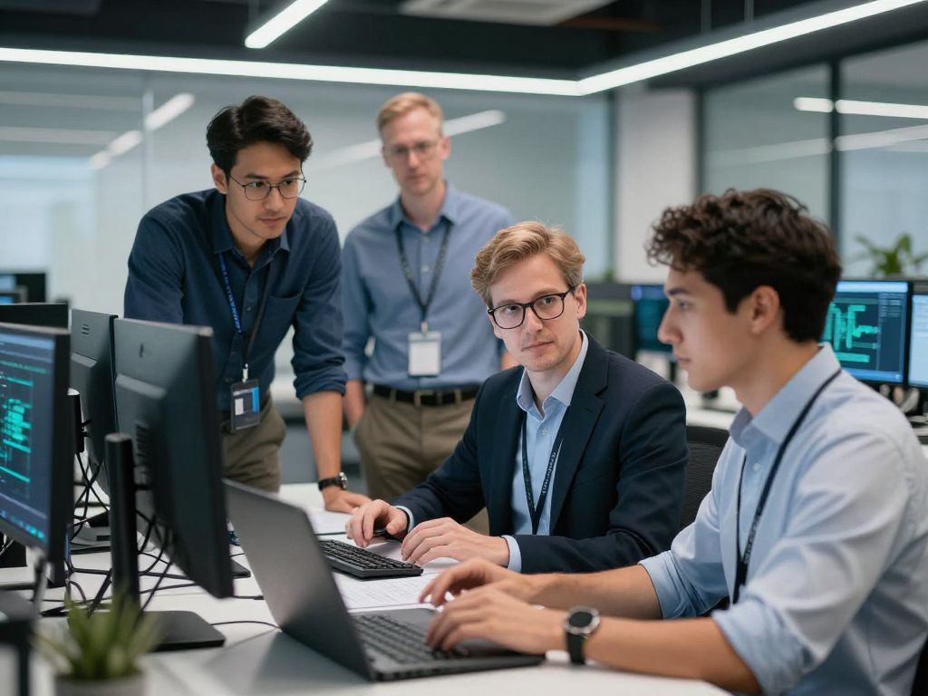 Cybersecurity professionals collaborating in Boston