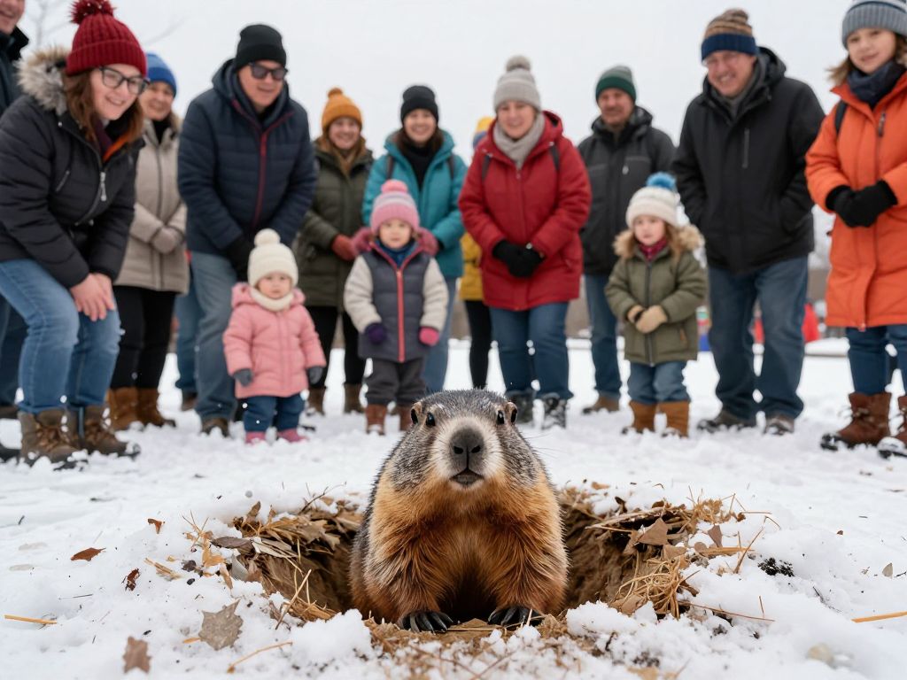 Bostonians gather to celebrate Groundhog Day.