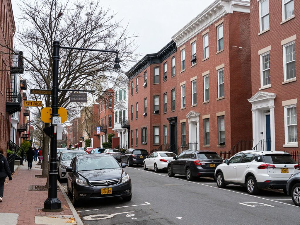 Urban residential buildings in Boston representing housing affordability issues