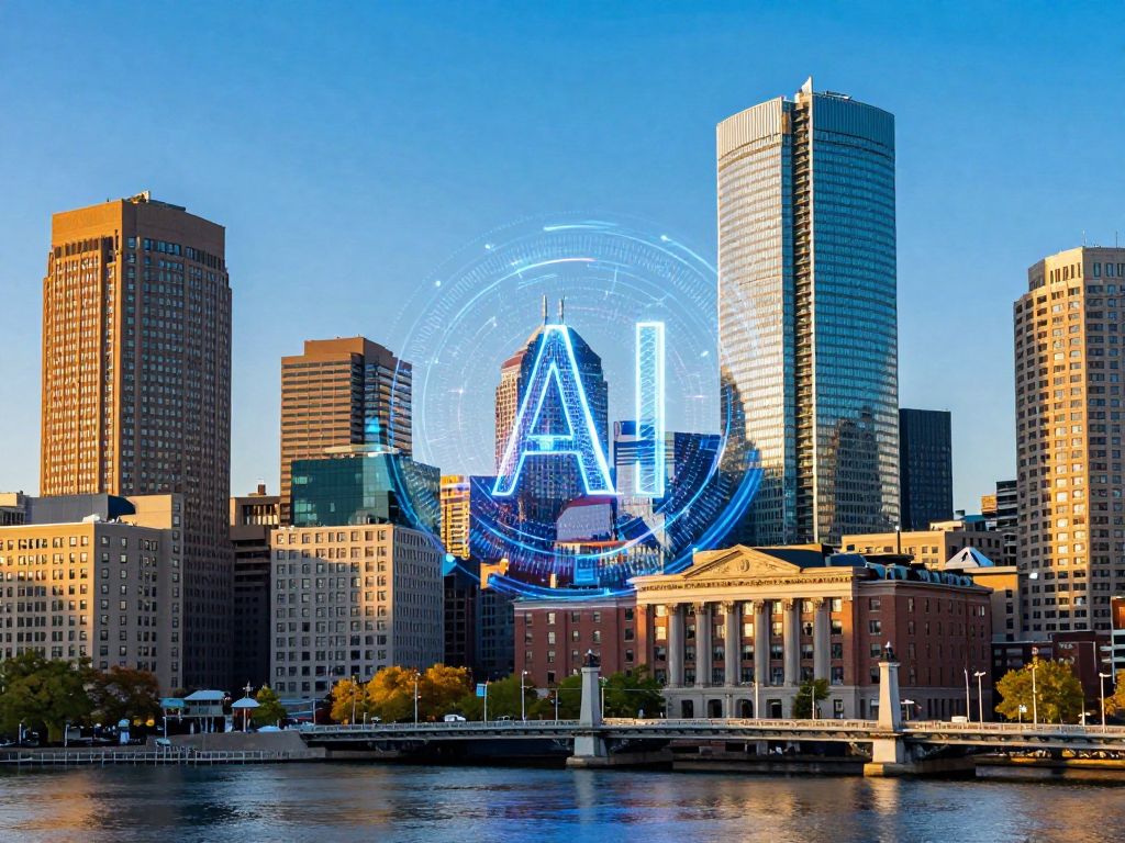 Boston skyline representing travel technology and AI innovation