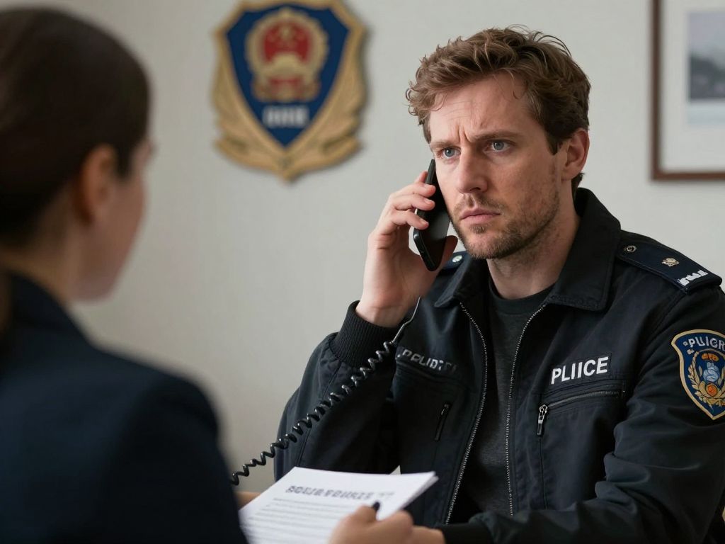 A person looking worried while on a call, symbolizing the fear of scams.