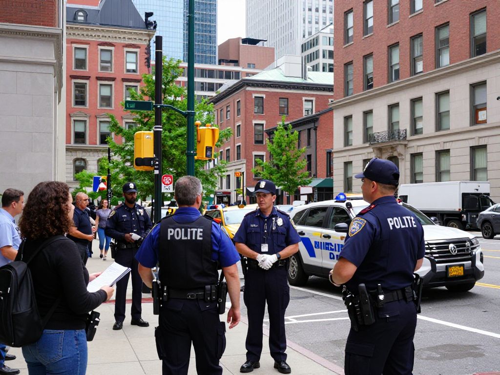 Boston cityscape showcasing public safety efforts