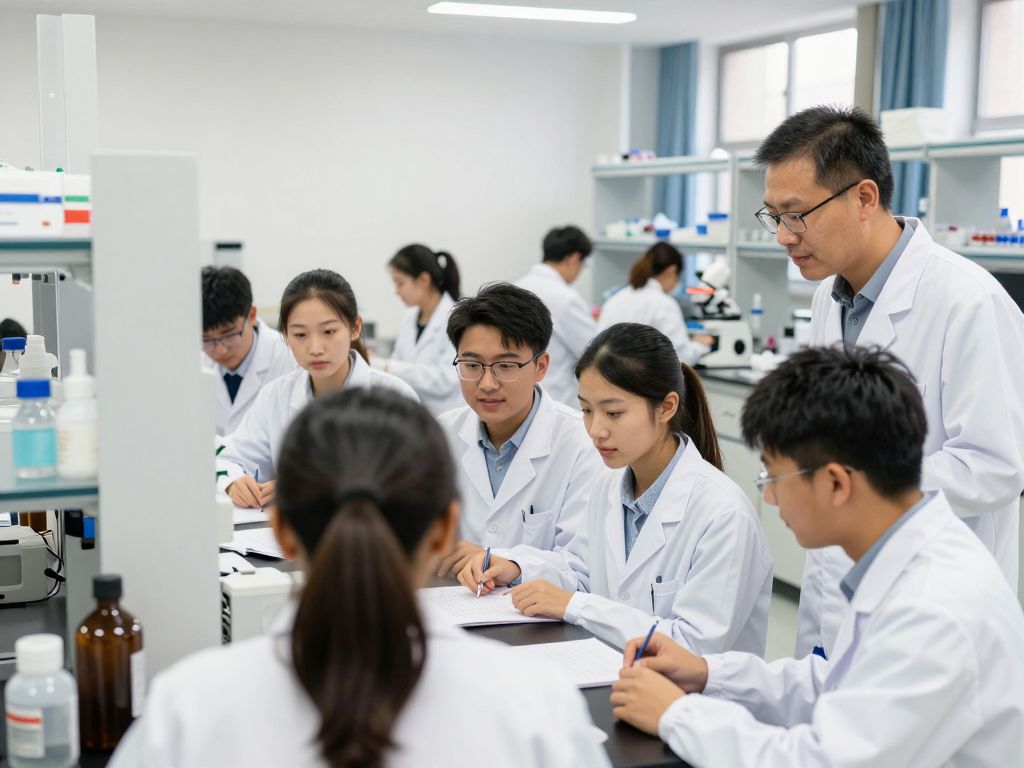 Students participating in biomedical research at Boston University