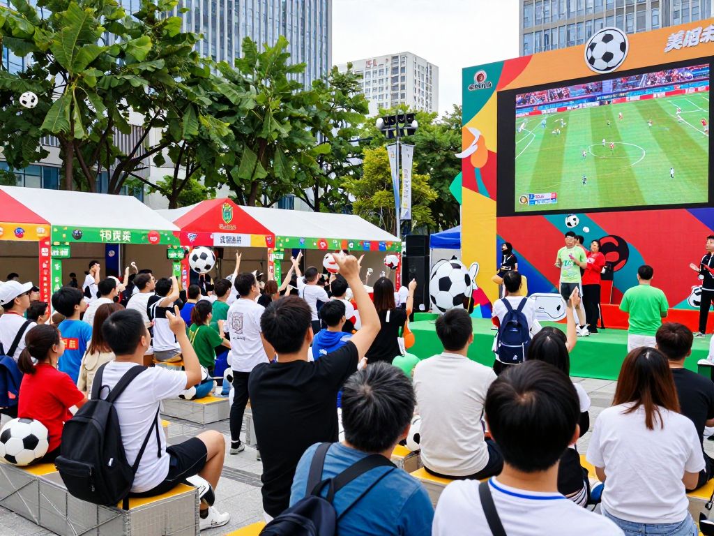 A lively atmosphere at Boston's City Hall Plaza during the World Cup fan festival.