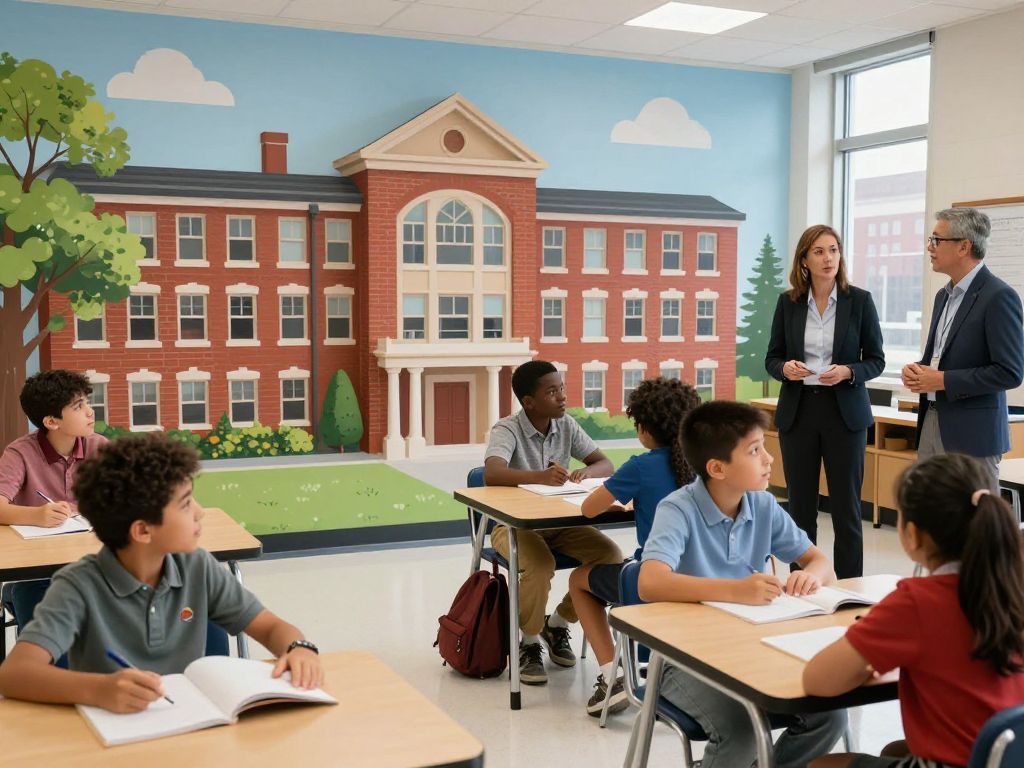 Visual representation of Boston Public Schools with students and educators in an engaging learning setting.