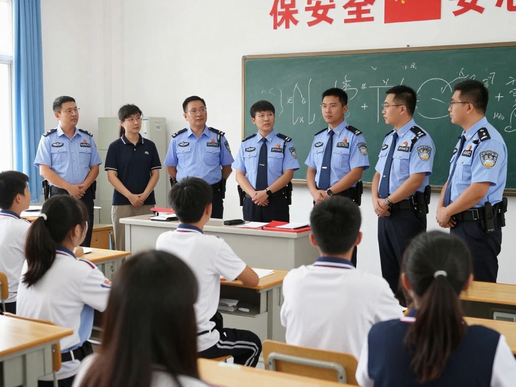 Educators and police officers working together during a lockdown drill