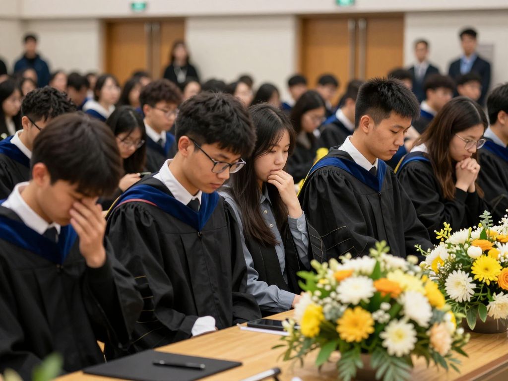 Memorial service at Brown University honoring students.