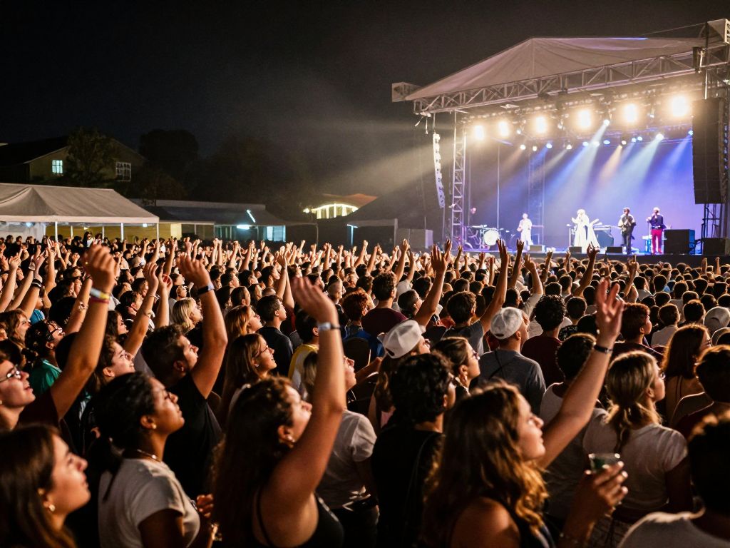 Concert audience enjoying a music event at TD Garden in Boston