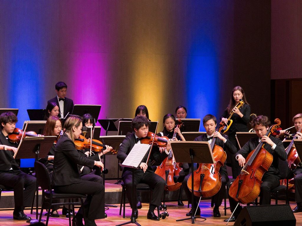 Musicians performing at a BSO x NEC concert in Boston.