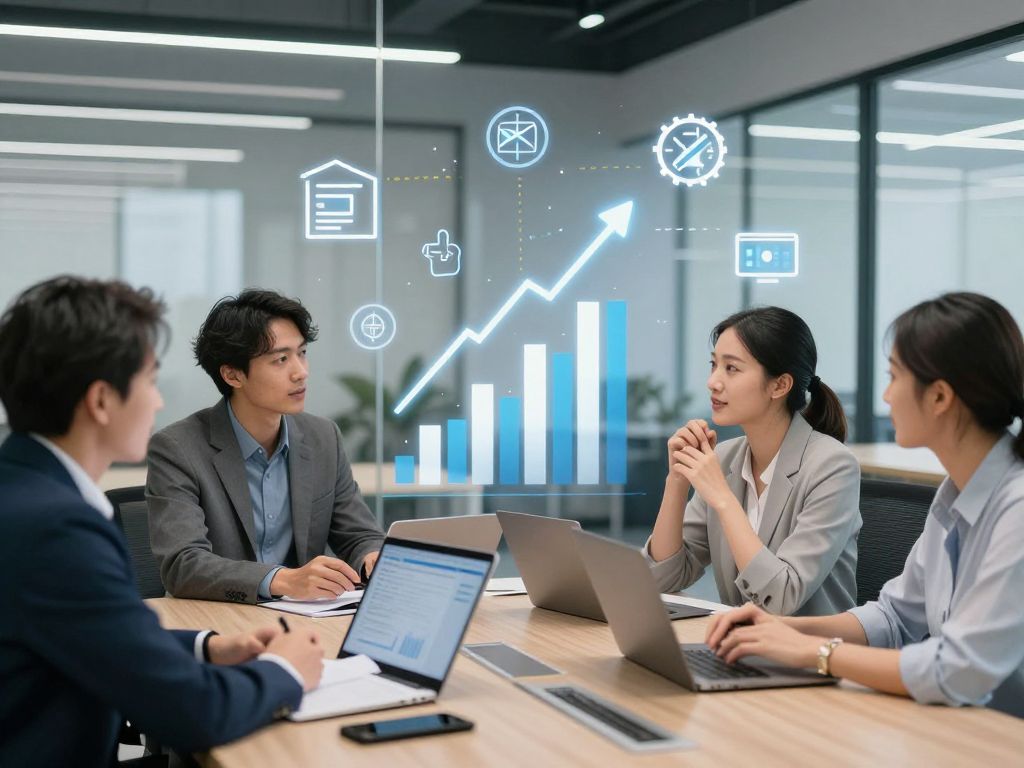 Citizens Financial Group office with financial professionals discussing advisory strategies.