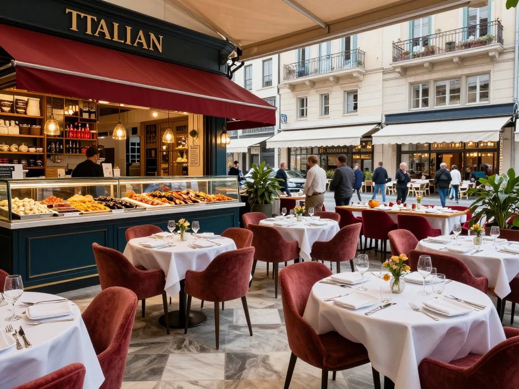 Diverse dining options at Copley Place, Boston's Back Bay.