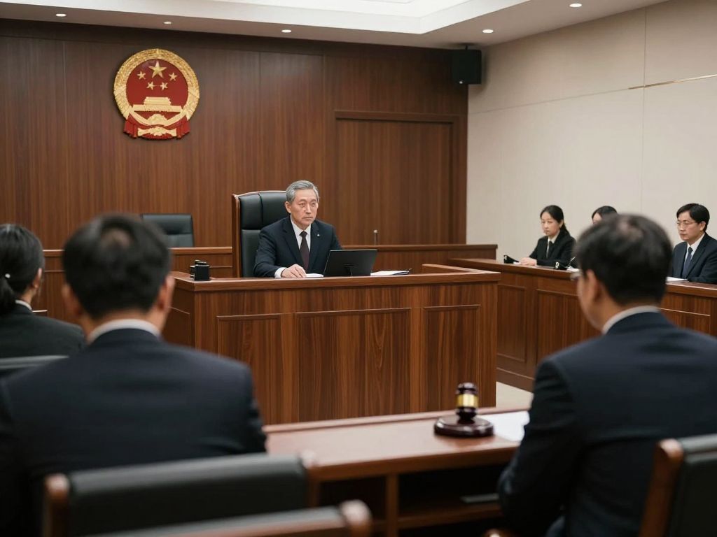 Courtroom scene depicting legal proceedings related to benefits fraud