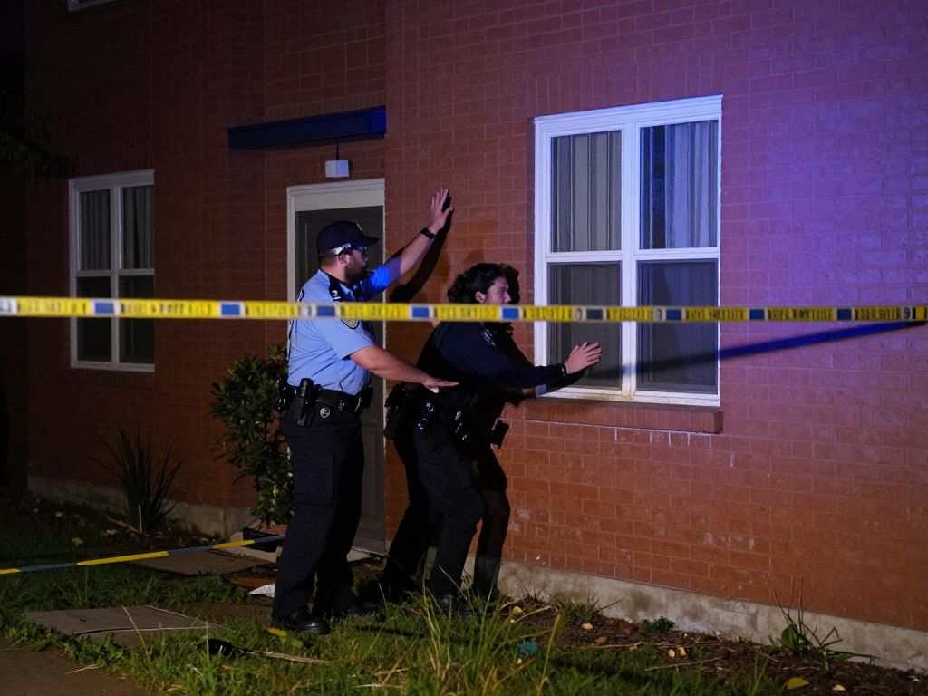 Police responding to a break-in at an apartment