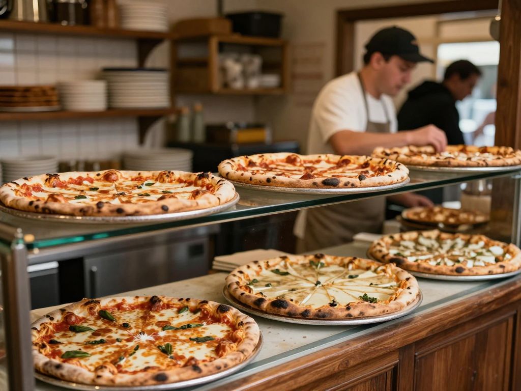 Historic Framingham Bakery with pizza trays