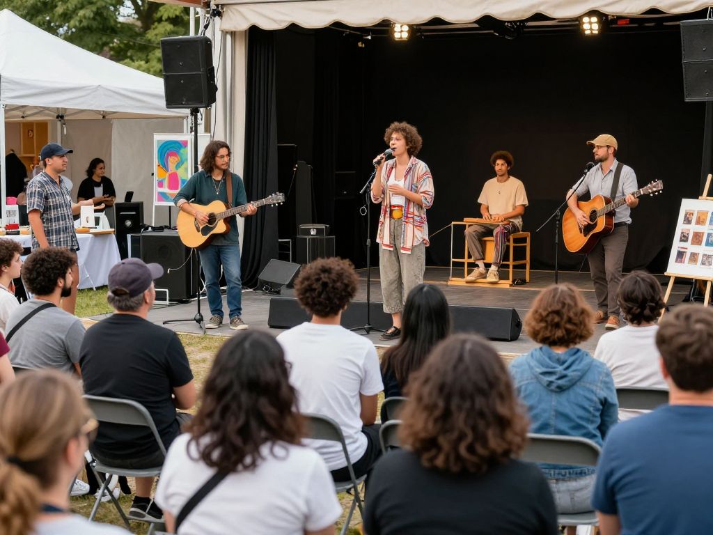 A theater performance celebrating creativity and community engagement.