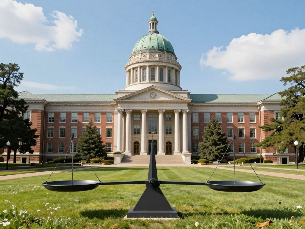 Symbolic representation of Harvard University facing federal scrutiny over financial disputes.