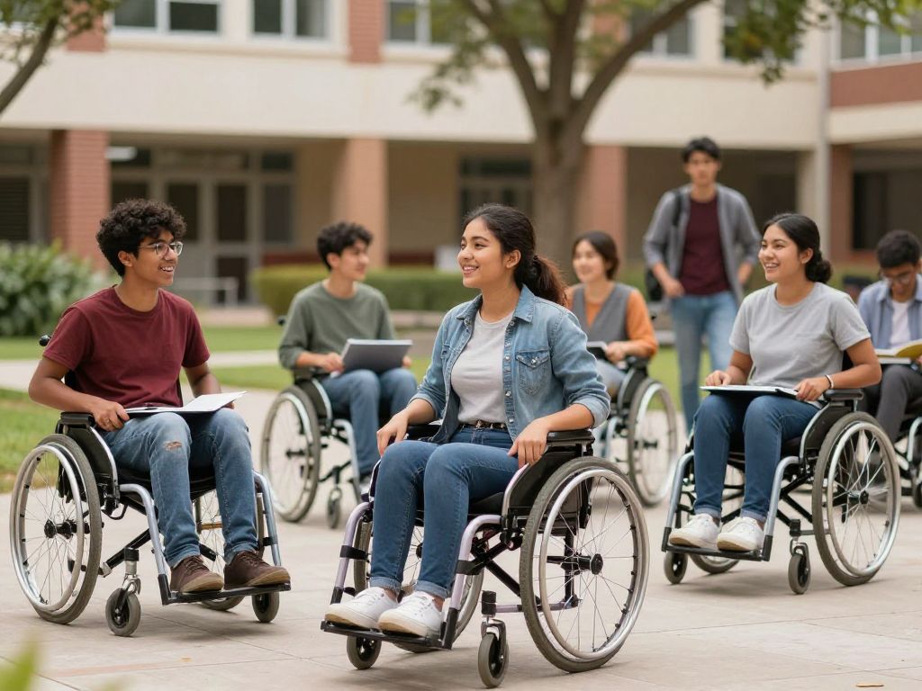 Students with disabilities participating in university activities