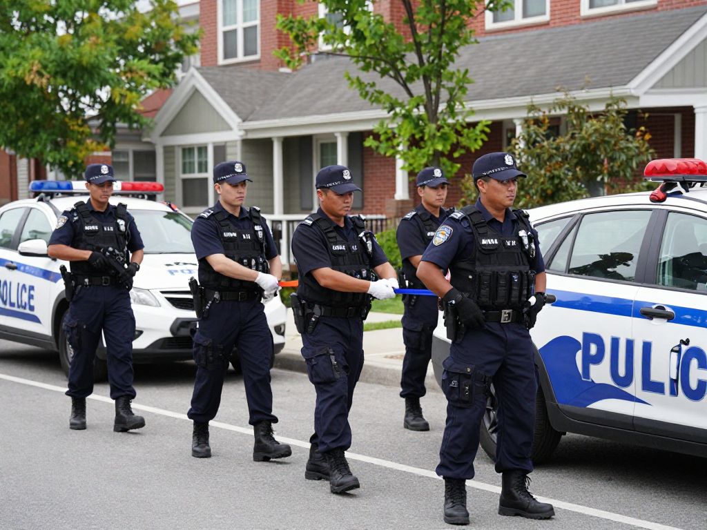 Law enforcement officials conducting a coordinated arrest operation