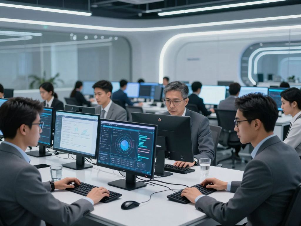 Government employees using AI technology for enhanced productivity