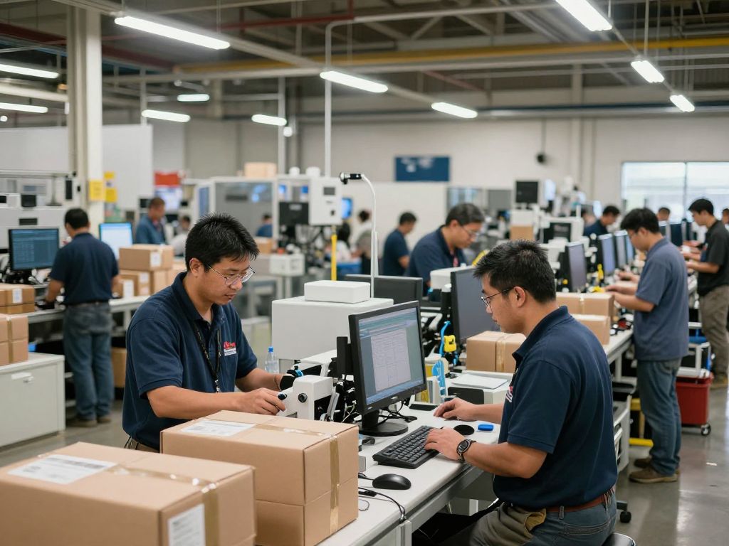 Workers in a Massachusetts packaging plant adjusting to changes