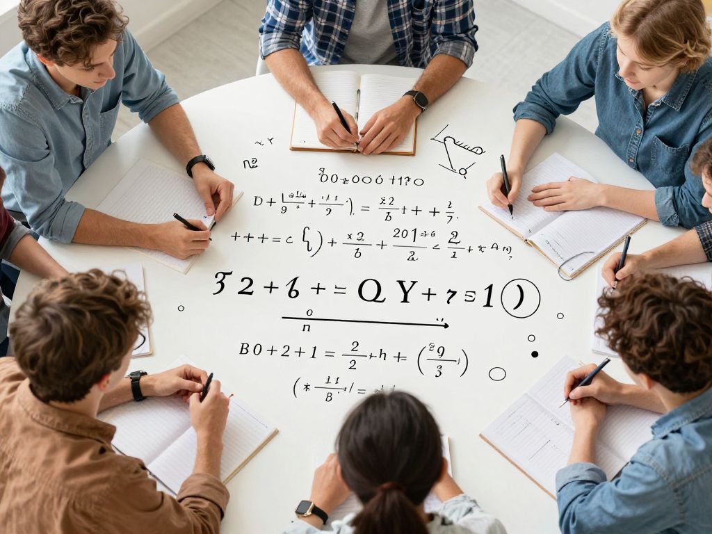 Illustration representing the American Mathematical Society and the spirit of mathematical collaboration.