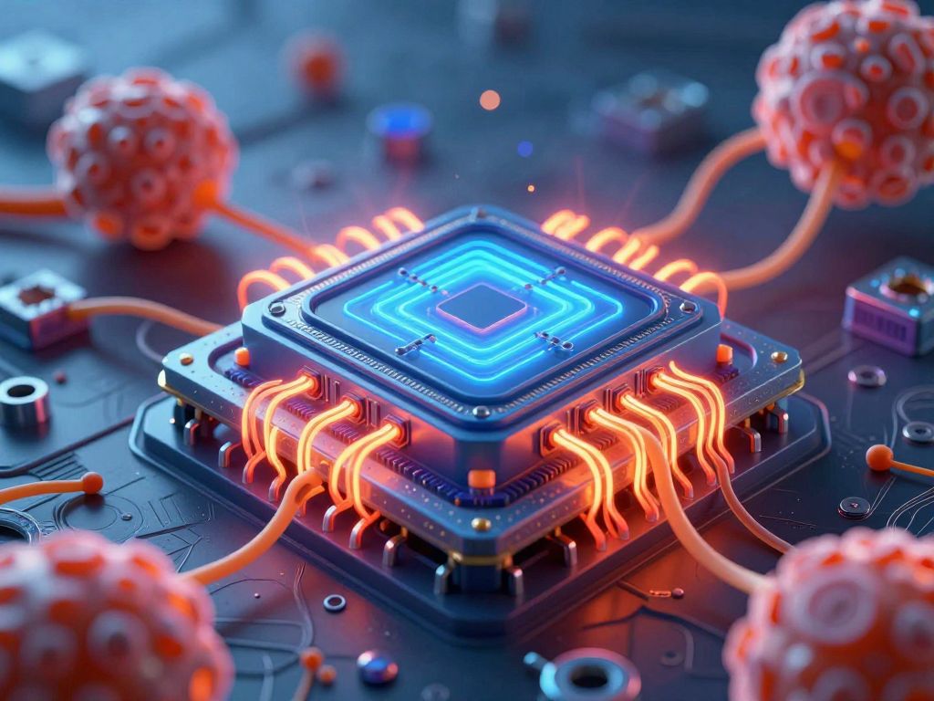 Illustration of silicon structures used in heat-powered computing