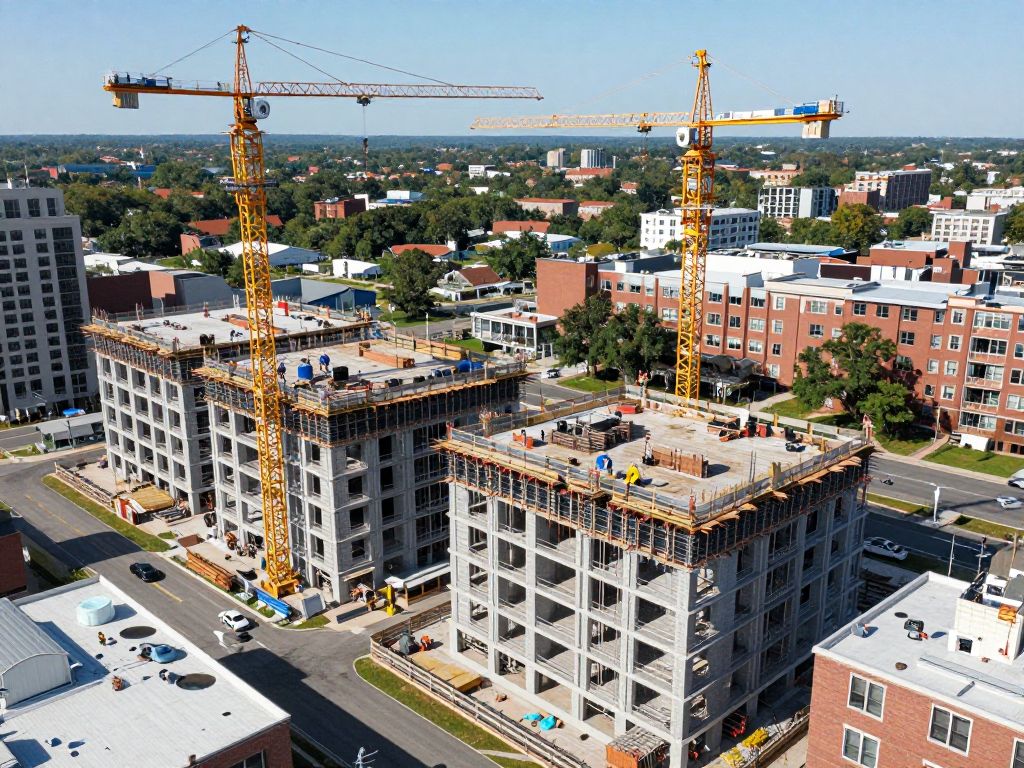 Construction site of new homes in Massachusetts