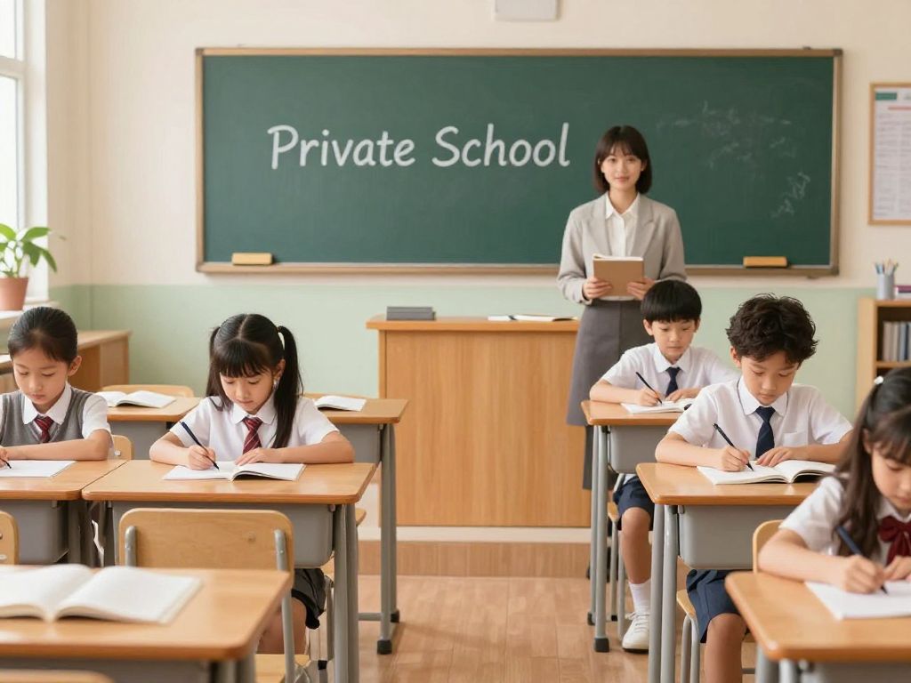 Classroom with students in a private school setting