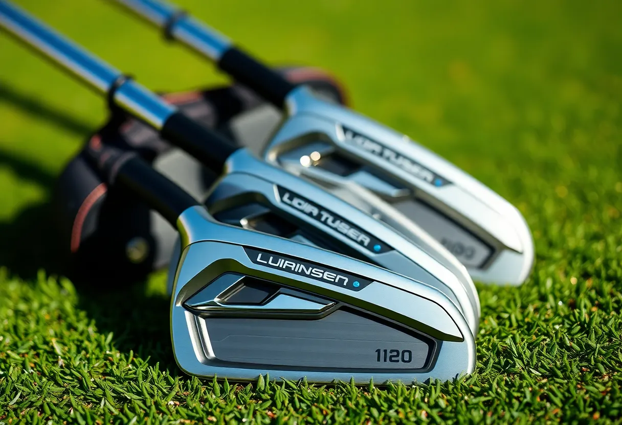 Premium PXG 0311 golf irons showcased on a golf course