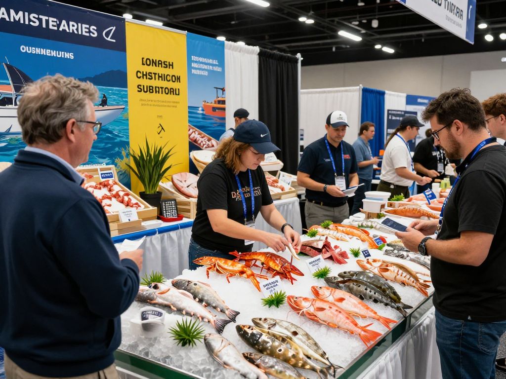 Seafood Expo showcasing diverse seafood varieties in Boston