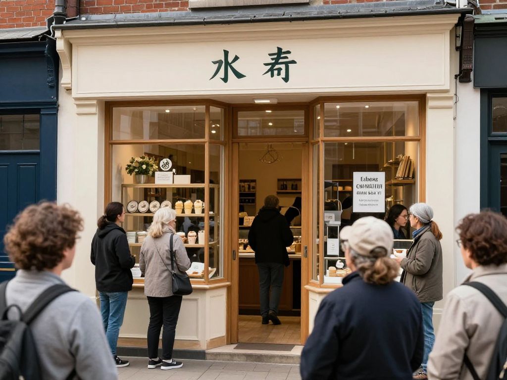 Community members gather in front of the destroyed Sunrise Bakery, highlighting unity and support.