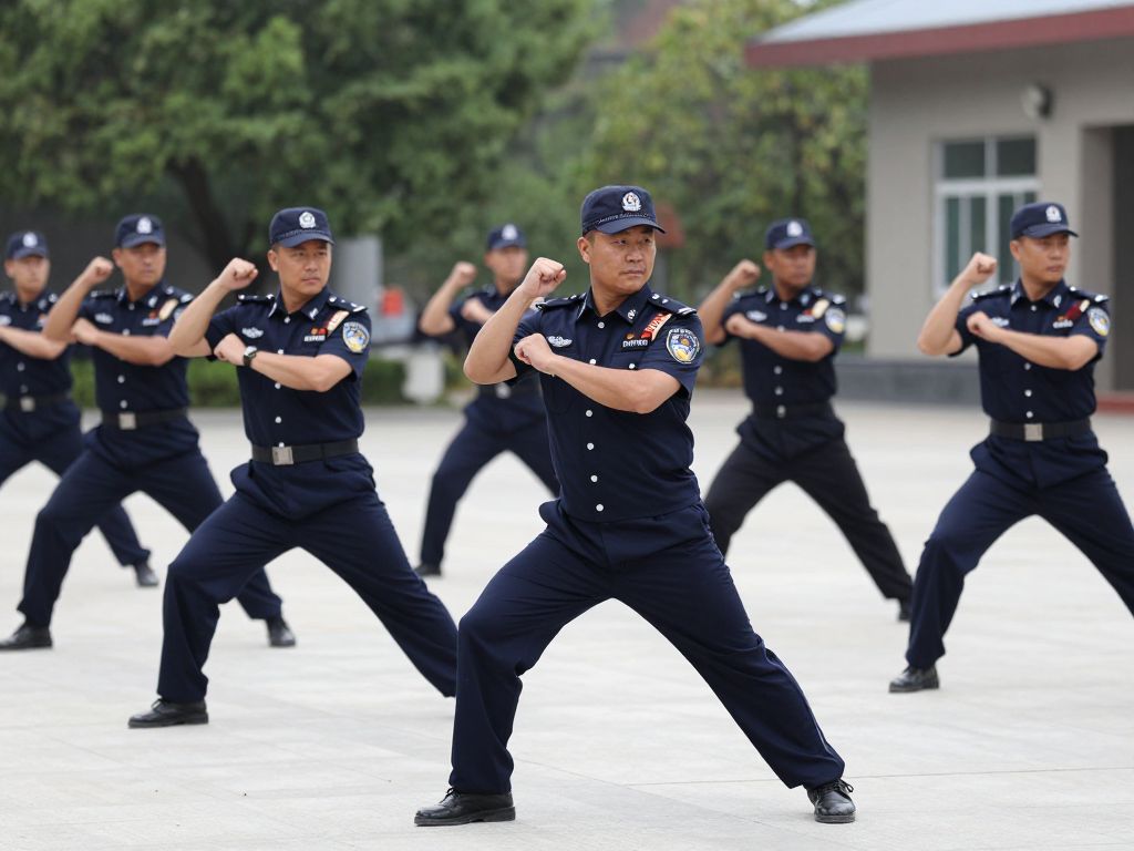 Training session at police academy