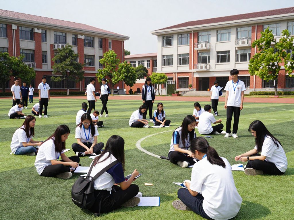 Students participating in community service on Tufts University campus