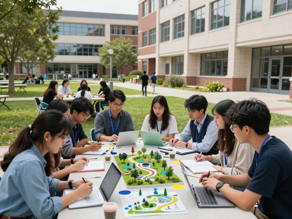 Students researching urban resilience at UMass Boston