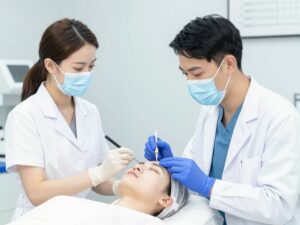 Illustration highlighting unlicensed cosmetic surgery and its risks.