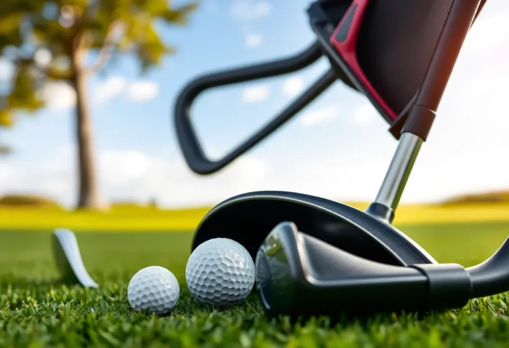 Professional golfer demonstrating Callaway golf equipment on a golf course
