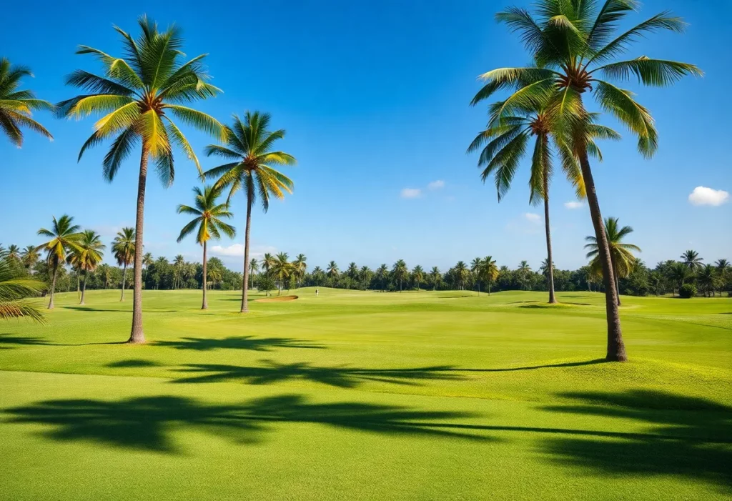 A stunning Florida golf course with clear skies