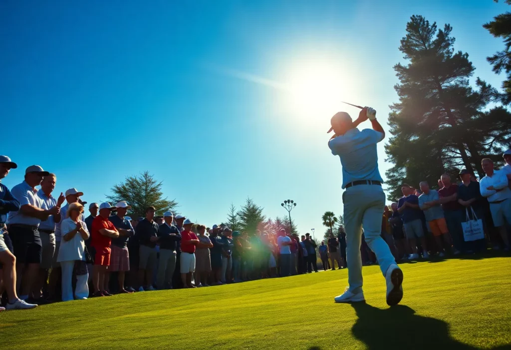 A professional golfer in action on the golf course