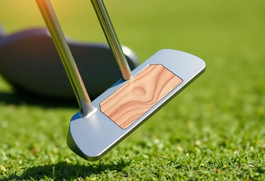 Scott Golf's handcrafted putter with wooden face inlay