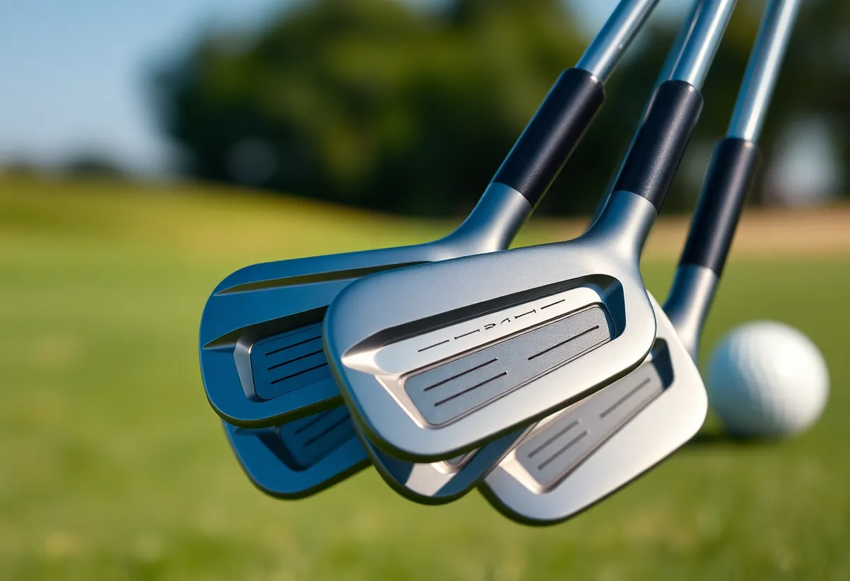 Modern VGI03 golf irons by Vice Golf on a golf course