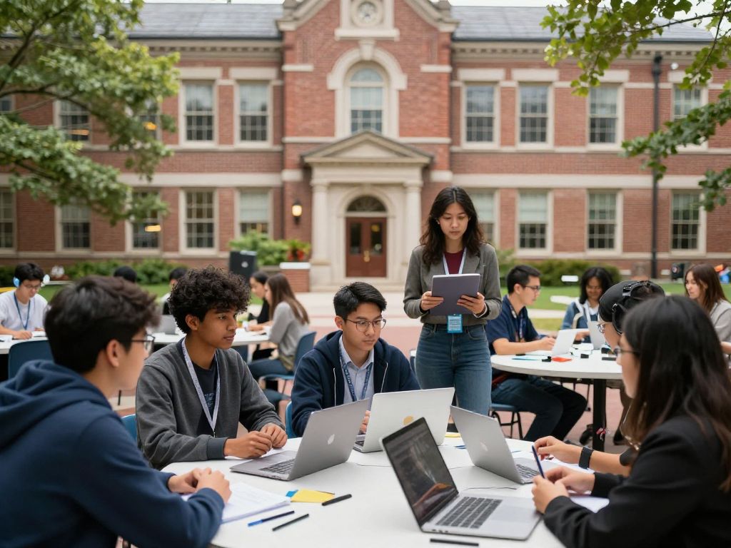 Students engaged in research at Boston University.