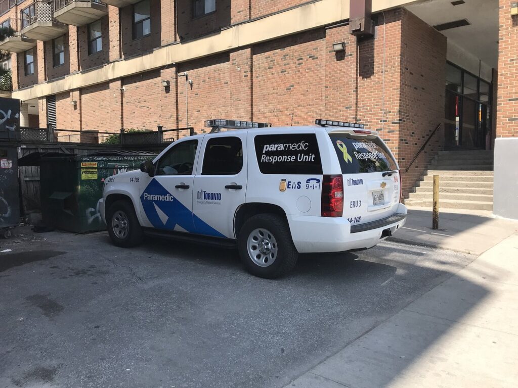 EMS vehicle at a scene