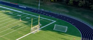 Football field yard lines and goal post