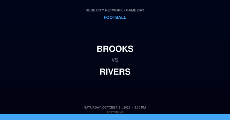 Brooks vs. Rivers — Football Game Day — Weston, MA — Oct 31, 2026